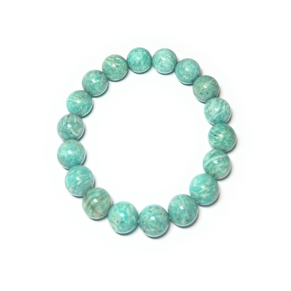 Natural Peruvian Amazonite Bracelet | Genuine Amazonite Gemstone Bead Bracelet - Picture 1 of 2
